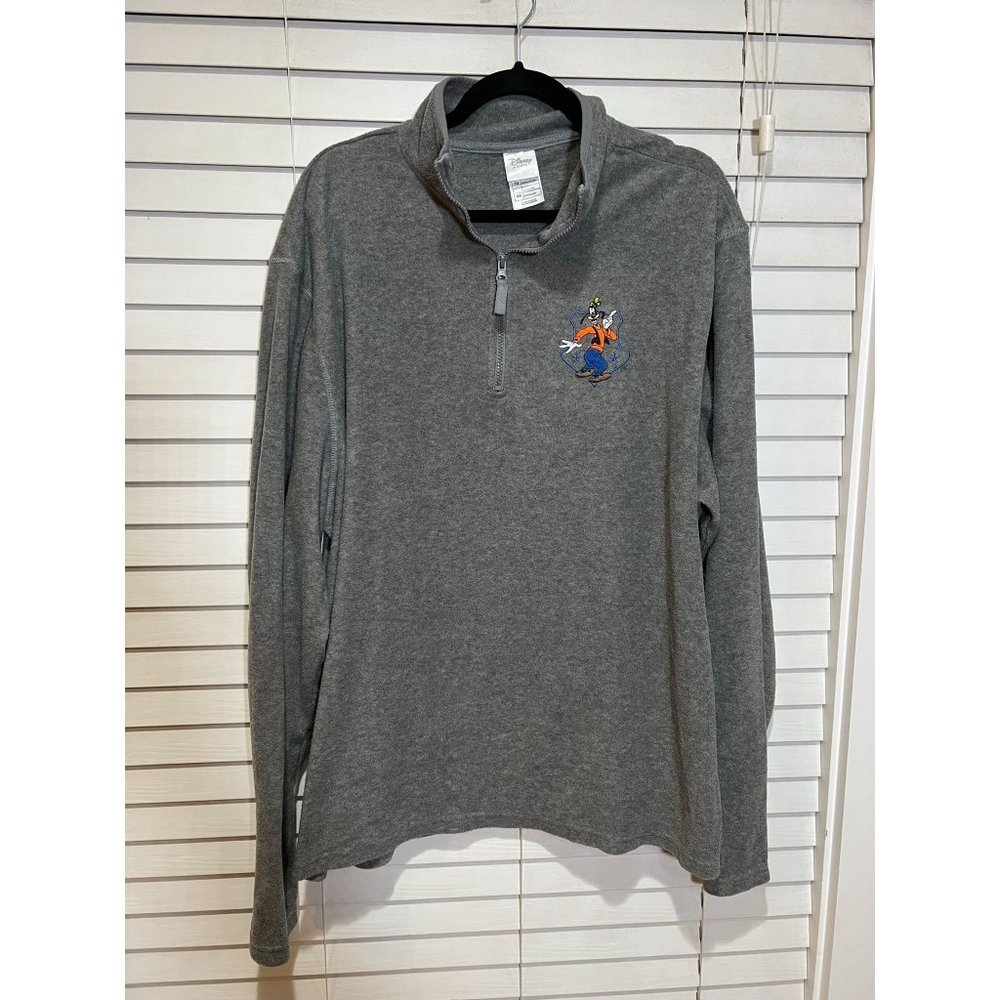 Vintage Disneyland Goofy Fleece 1/4 Zip Sweater - Size XL